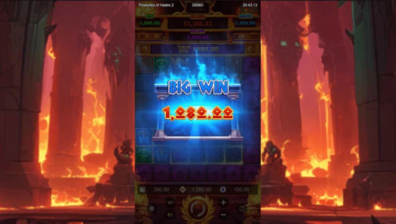 Treasures of Hades 2 — câștig mare pe grila extinsă 7×7 în slotul de la Rectangle Games